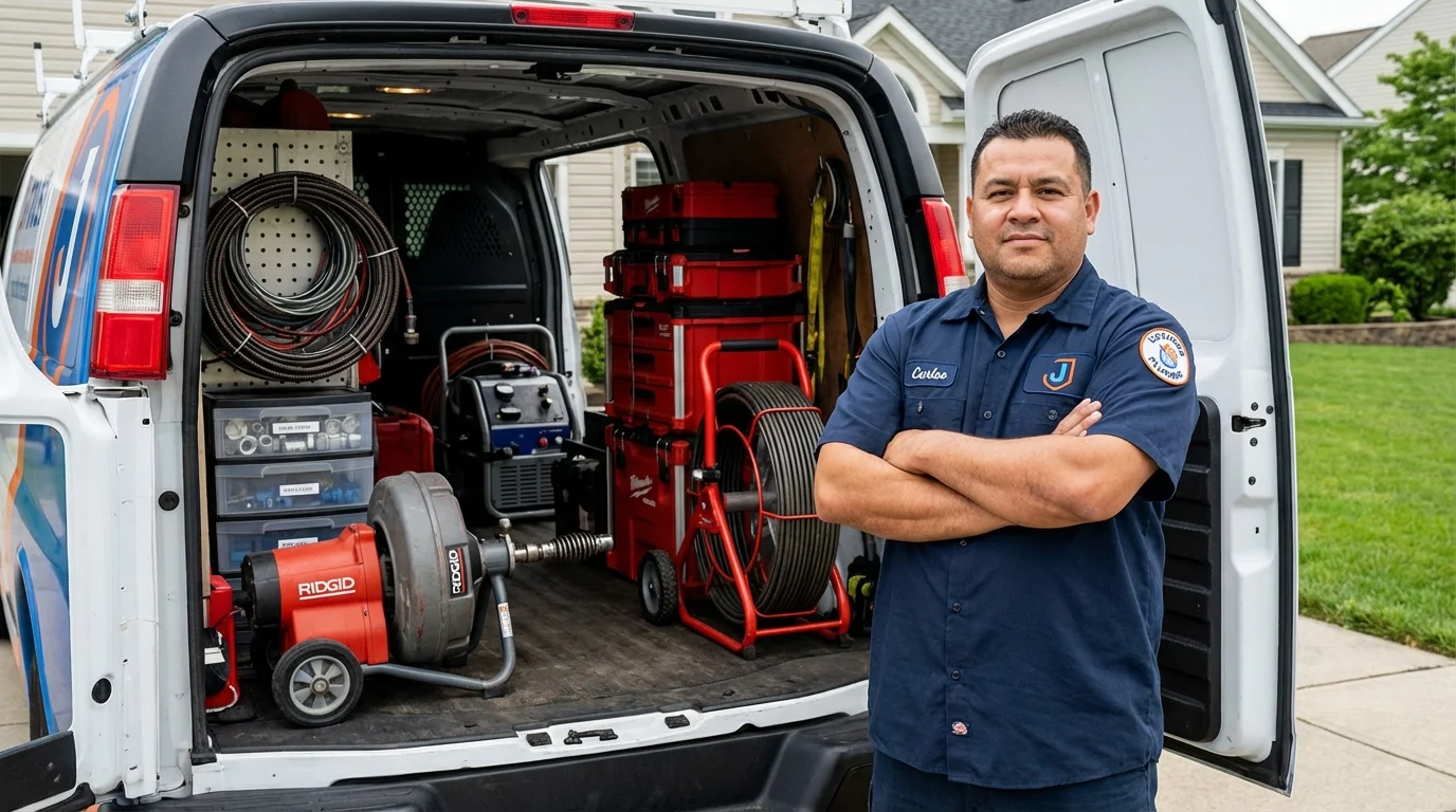 Professional drain cleaning equipment and Johns Plumbing LLC plumber in Morongo Valley