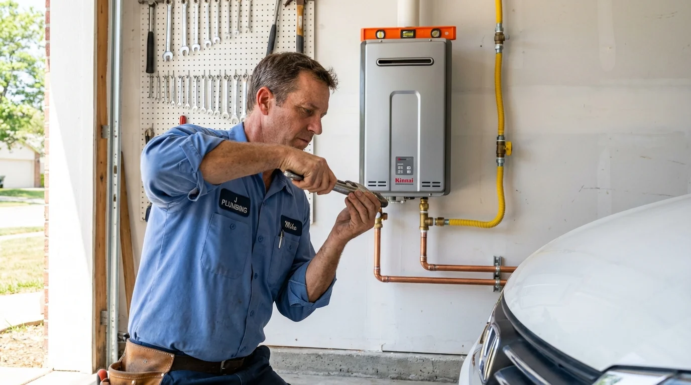 Tankless water heater installation by a Johns Plumbing LLC plumber in Morongo Valley